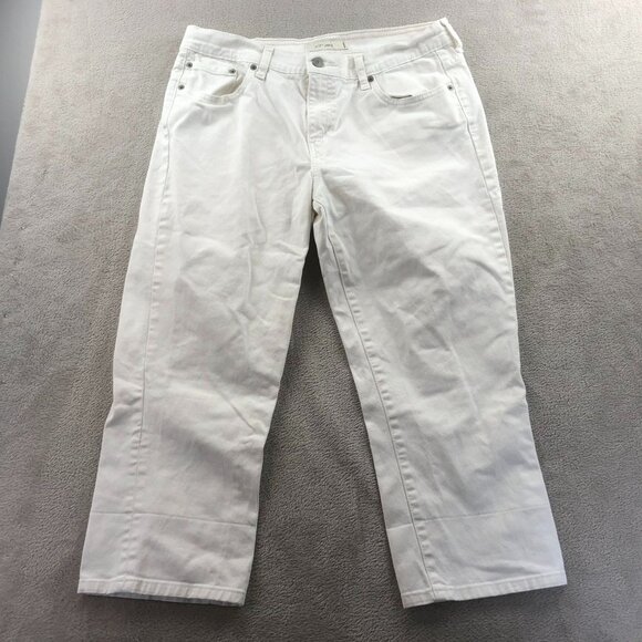 Vintage Levi's Women's 515 Jeans Size 12 White Denim Cotton Wide Leg Classic Cas - Picture 14 of 15